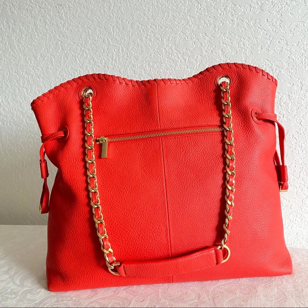 Tory Burch Thea Slouchy Chain Tote in Brilliant Red